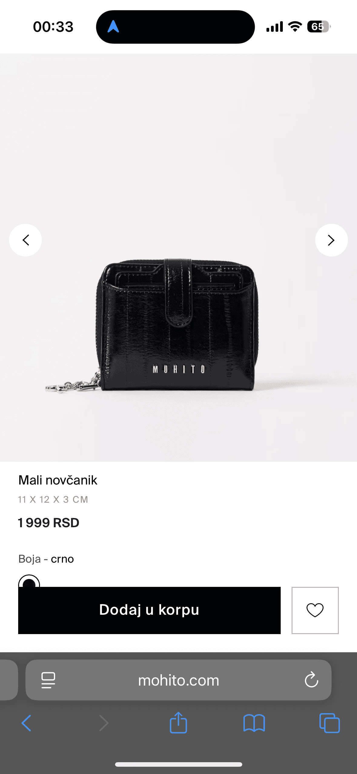 Crni manji novcanik lakovani marke mohito - Slika 1